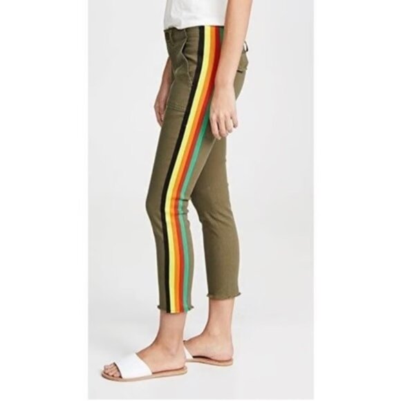 Pam & Gela Twill Utility Side Stripe Mid-Rise Ankle Skinny Pants - Picture 2 of 14